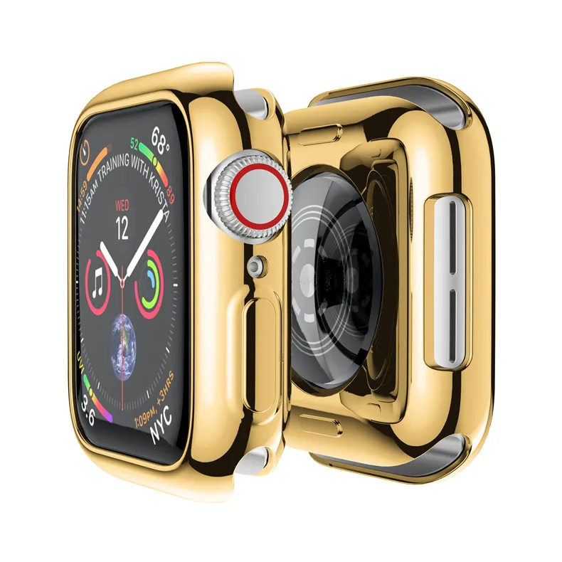 Чехол для apple watch band 44 мм/40 мм apple watch 5 4 3 band 42 мм/38 мм iwatch защита экрана силиконовый защитный бампер