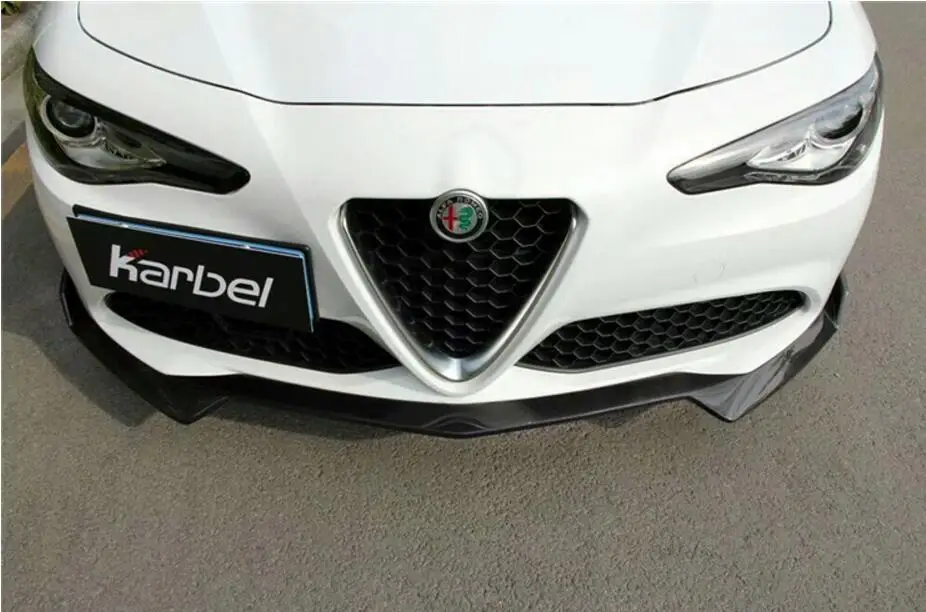 front Lip Карбоновый автомобильный Передний+ задний бампер спойлер для губ автомобильный диффузор для Alfa Romeo Giulia - Цвет: front Lip