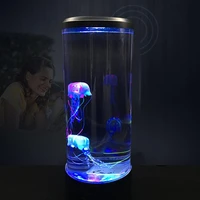 usb powered led jellyfish lamp childrens night colored lights for bedroom glass crystal lamp remote control room decoration c