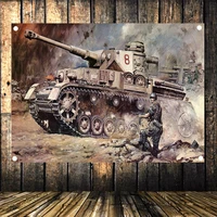 military wallpapers flag banner wehrmacht tiger tank ww2 poster canvas painting wall hanging weapon art tapestry wall decor a5