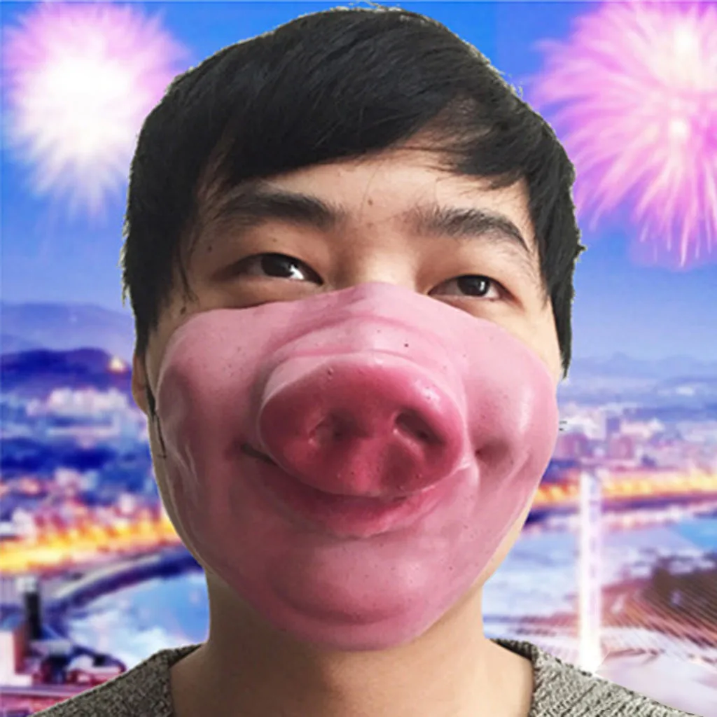 Забавная Веселая маска головной убор для больших губ забавная домашних животных