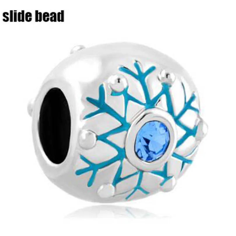 

Подходят для браслетов Pandora синий кубический цирконий Cz снежинка на удачу шармы браслеты бусины для изготовления ювелирных изделий