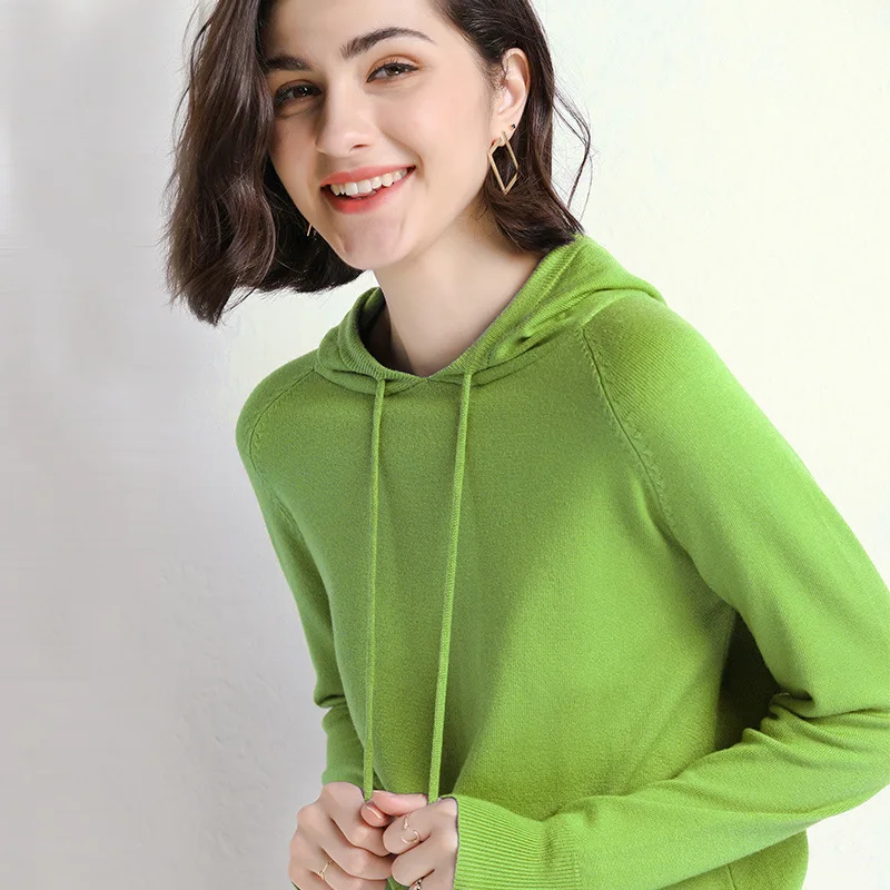 

2021 Loose-Fit Women's Hoodies Sweatshirts Women Hoody Sweatshirt Long-Sleeve Pullover Woollen Woman Sweatshirts