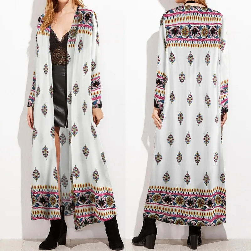 Рубашка ZANZEA женская с богемным принтом накидка длинным рукавом повседневный