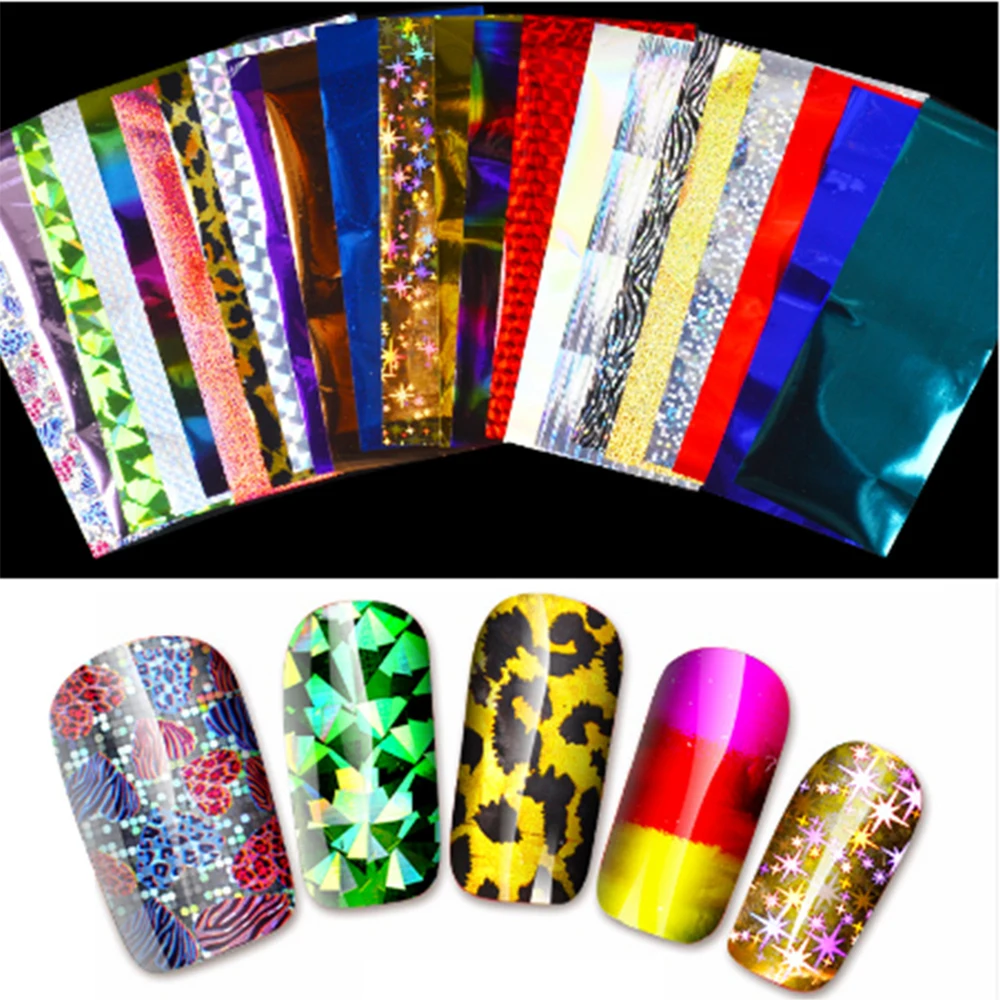 24 листа лазерные блестящие смешанные красивые переводные наклейки Стикеры для
