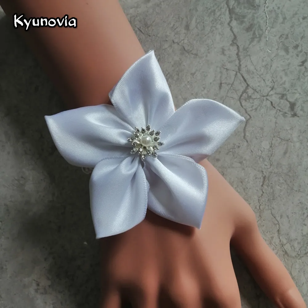 Свадебный браслет Kyunovia Цветочная Роза шелковая лента корсаж декоративный