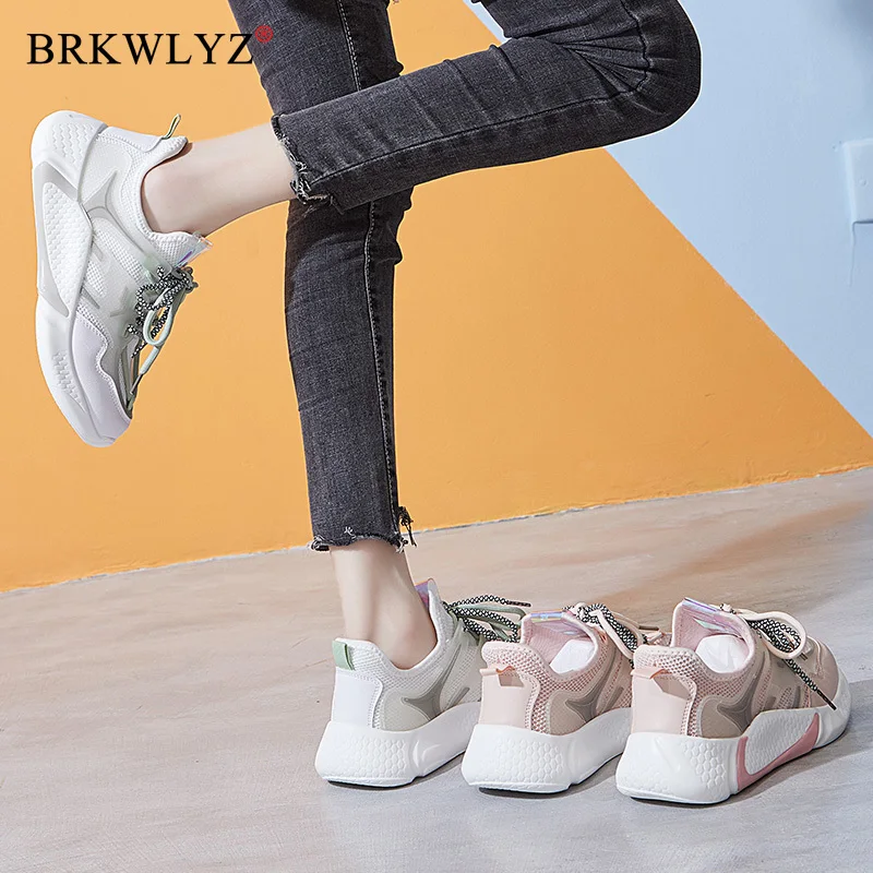 Модные кроссовки Женские из дышащей сетки Женская обувь на шнуровке Basket Femme Обувь