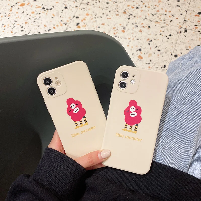 

The new side-printed small monster iphone 12 case mobile phone case чехол на айфон 11 pattern чехол на айфон 7 anti-drop
