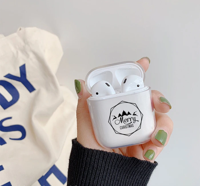 Чехол для наушников с рождественской елкой Apple airpods Модный чехол Санта Клаусом