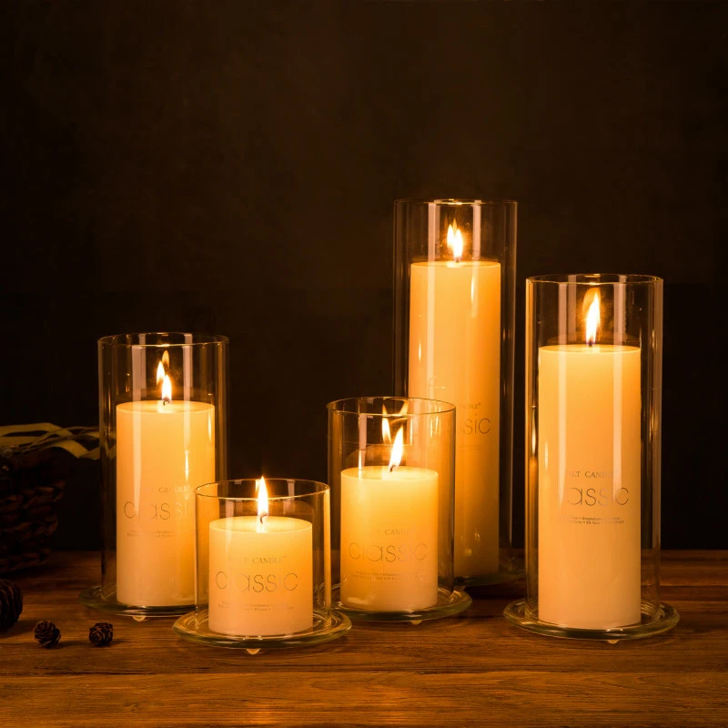 

Hurricane Home Decor Candle Holder Glass Open Ended Wedding Mlariage Bottomless Cylindrical Lamp Shade Dia10cm