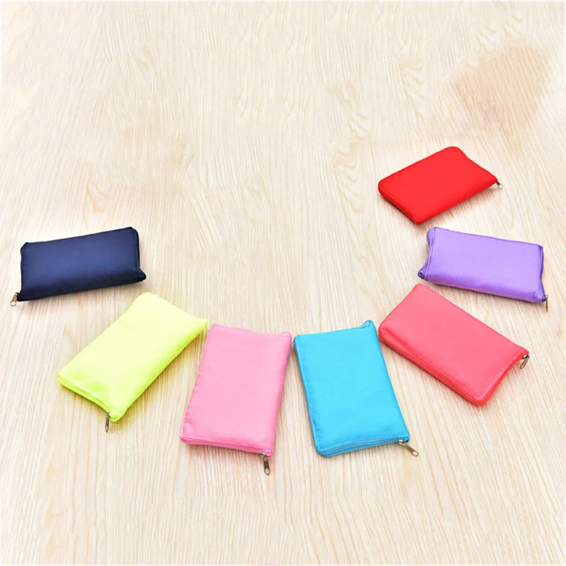 

2019 New 12 Colors Recycle Shopping Bag Lady Foldable Oxford Shopping Tote Bag Solid Color Eco Shopper Bags Grocery Pouch