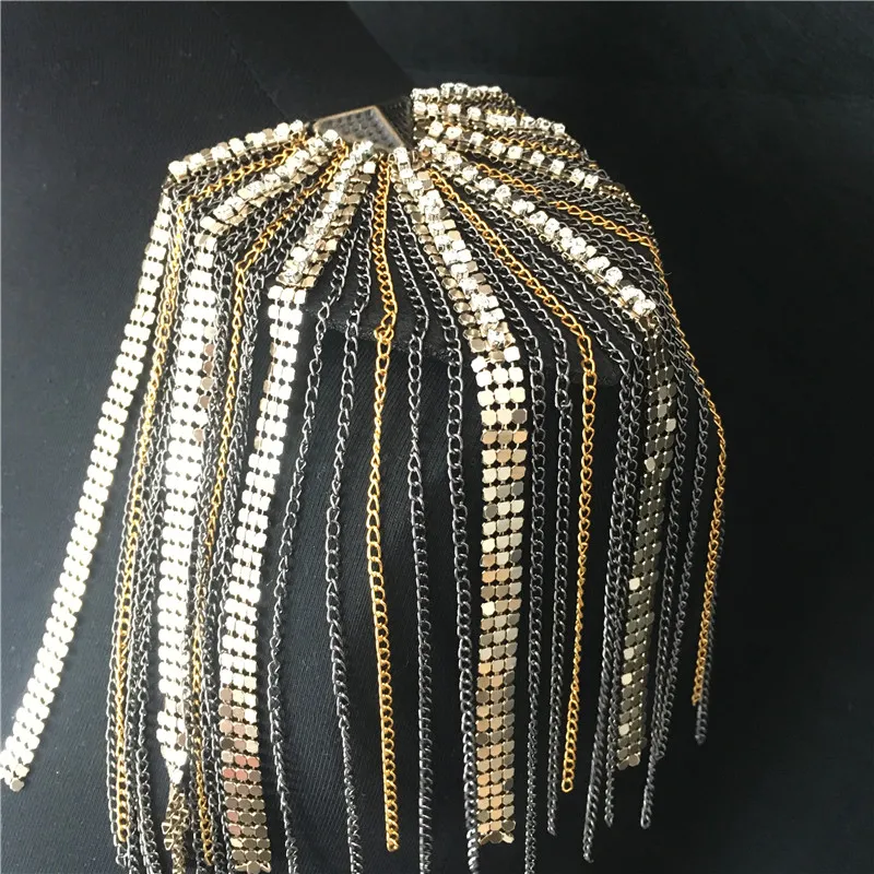 M G price for 2 pcs Ручная работа A99 epaulette ювелирные изделия кисточкой большое плечо брошь погоны/погоны Шипы/escapulario Блейзер аксессуары/булавка - Цвет: M G price for 2 pcs