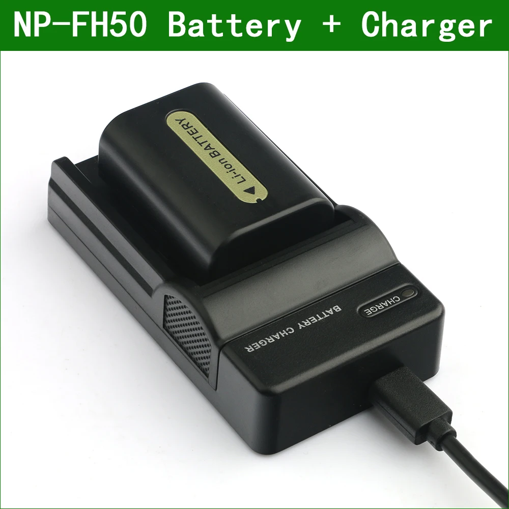 NP-FH50 NP FH50 батарея для цифровой камеры + Зарядное устройство Sony DCR-SR45 DCR-SR82 DCR-SR85 DCR-SX40