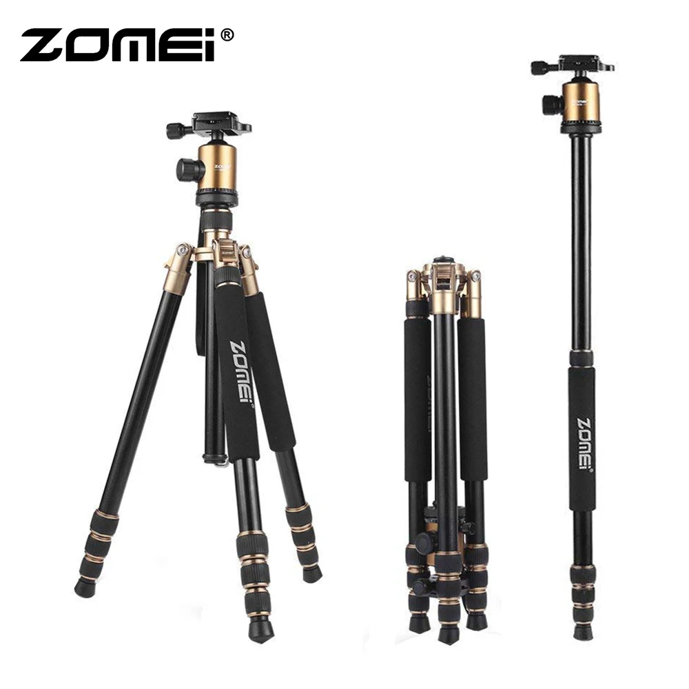 ZOMEI Z818 штатив для камеры, монопод, легкий дорожный штатив с шаровой головкой 360 градусов и сумкой для переноски DSLR Stand