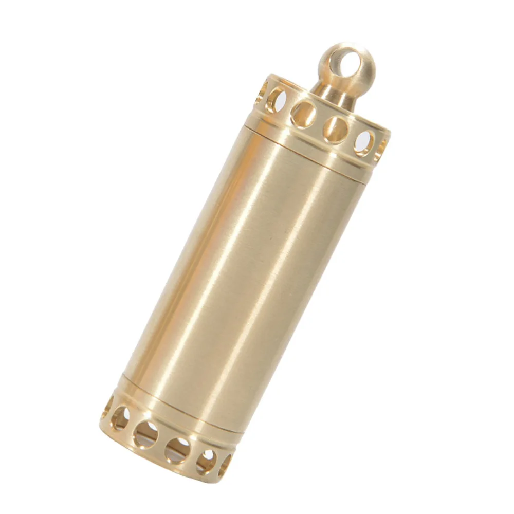 

1PC Brass Pill Box Portable Mini Waterproof Pills Holder Medicine Case for Ourdoor - Size