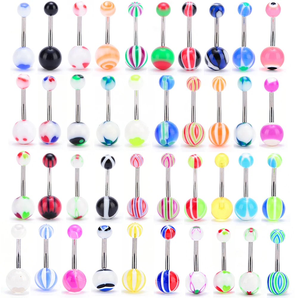 5 шт./компл. цветные Сексуальные пирсинг для живота пупка кольцо пирсинга