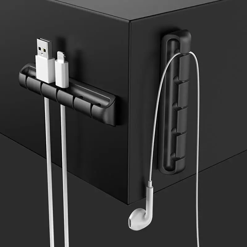 

USB Wire Organizer Cable Winder Silicone Flexible Cord Management Cable Holder Clips For Mouse Headphone Earphone Network