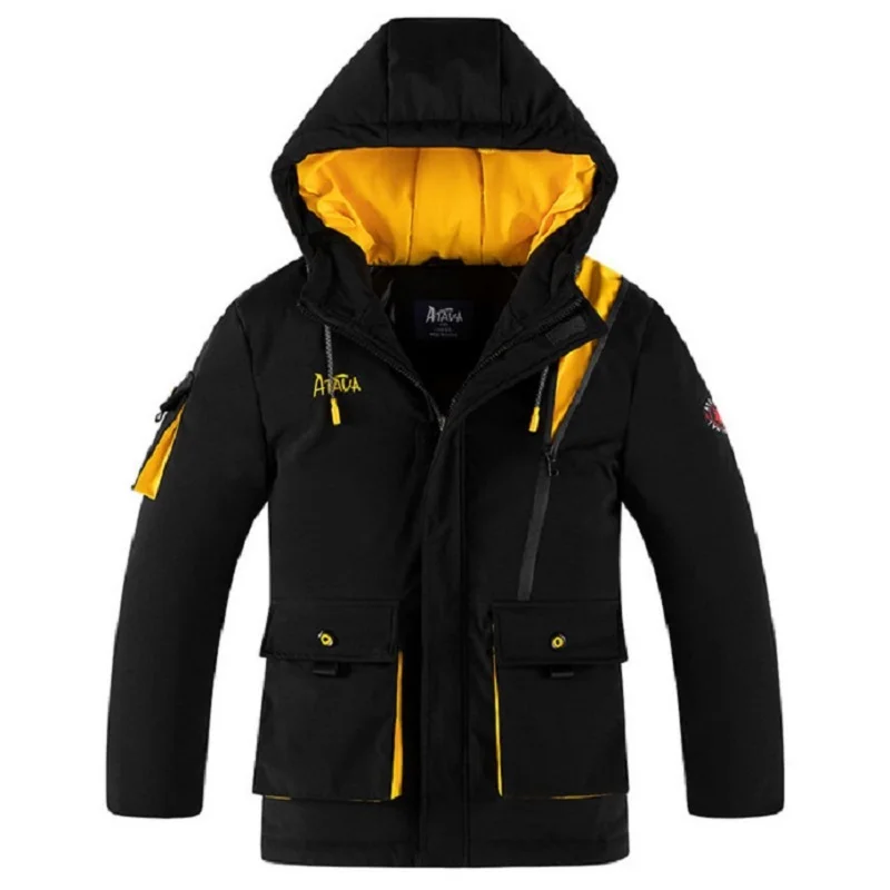 

Brand Winter Thicken Warm Cotton Filler Baby Girls Boys Jackets Patckwork Waterproof Child Coat Kids Outfits For 4-15 Years Old