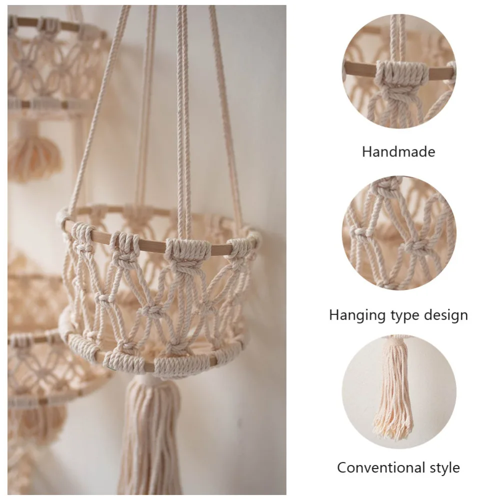 

Decorative Hanging Basket Household Storage Basket Woven Basket Home Decor