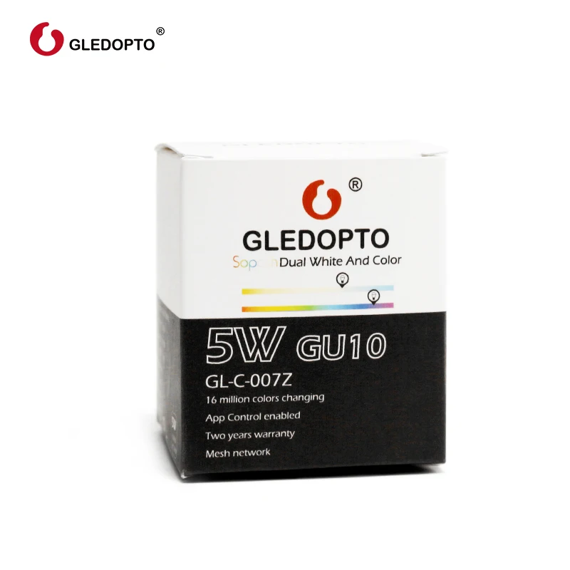 GLEDOPTO Zigbee RGB + CCT 5 Вт GU10 умный Светодиодный точечный светильник дом AC100-240V изменение