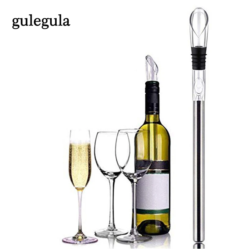 

Red Wine Stainless Steel Cooler Barware Reusable Ice Cubes Popsicle Thermostat Bar Refrigeration Products Chilled Fast Decanters