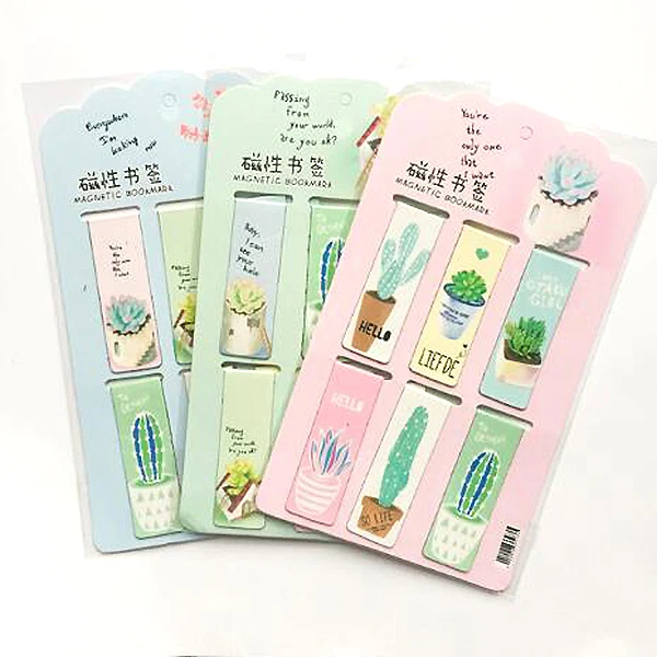 

6 pcs/lot Plant Series Decoration Magnetic Bookmark Children Stationery Gift School Office Supplies (ss-513)