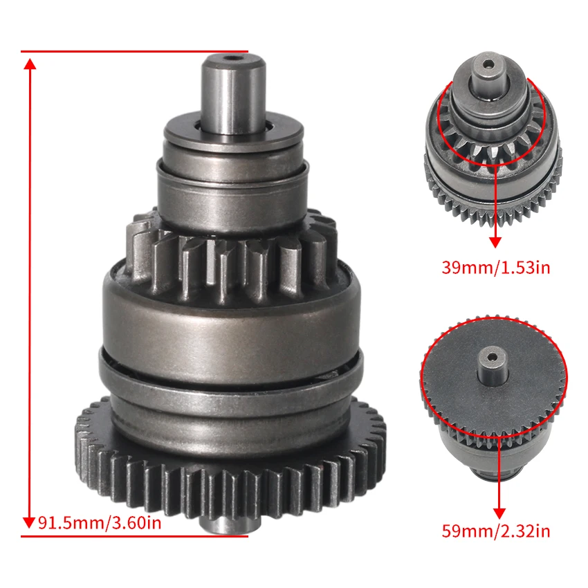 

Starter Motor Pinion Gear (17T/44T)CCW For Can-Am 420684050 420684051 420684052 Outlander 400 330 STD 2X4 4X4 XT MAX EFI