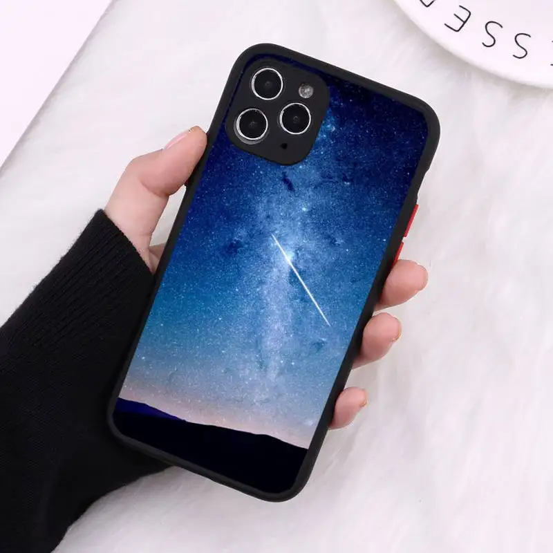 

Beautiful starry sky universe Phone Case Matte Transparent For iPhone 12 Mini 11 Pro XR XS Max 7 8 Plus