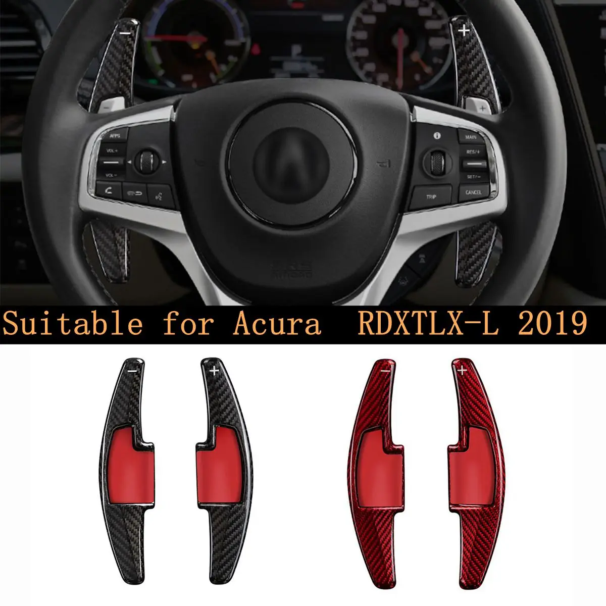 Car Styling Real Carbon Fiber Steering Wheel Shift Paddle Shifter Extension For Acura RDXTLX-L 2019
