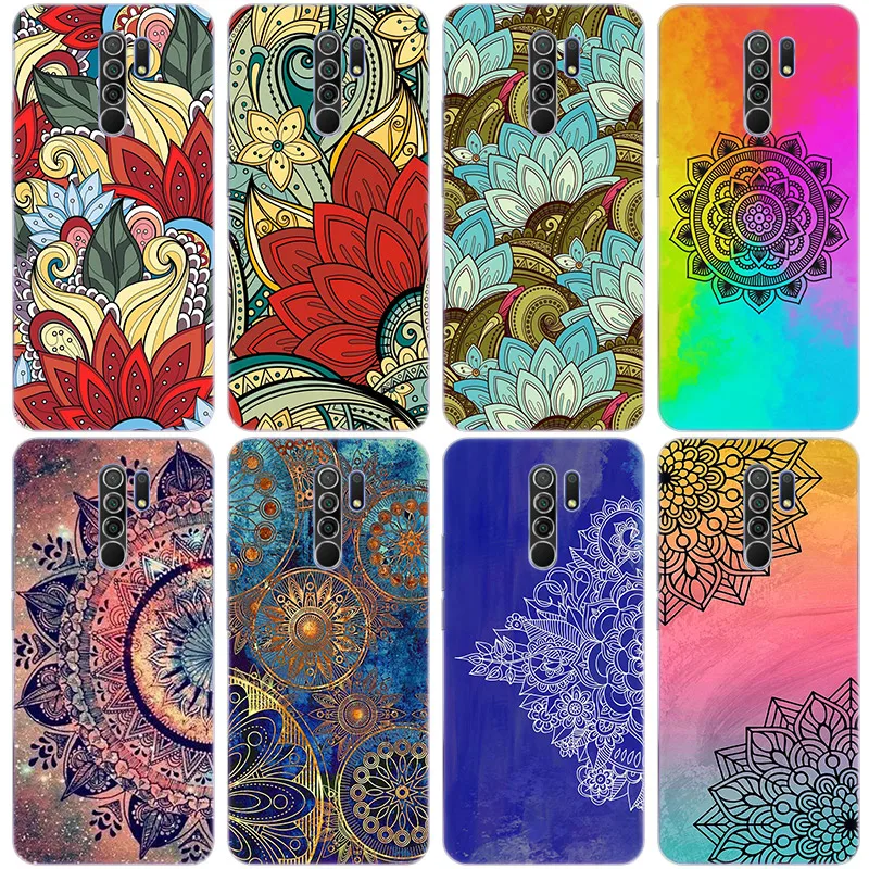hot mandala chakra yoga silicone case for xiaomi redmi note 10 9 pro max 10s 9s 8t 8 8a 9 9a 9c 9t k40 pro 5g soft cover free global shipping