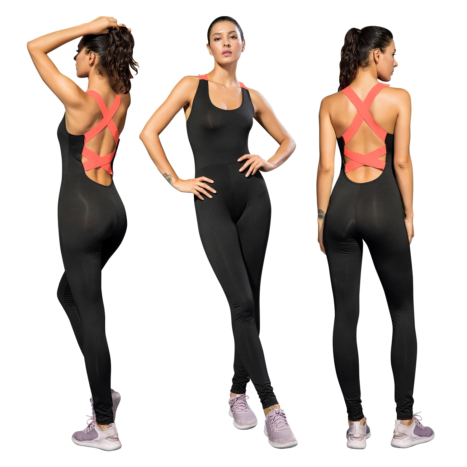 Женская Спортивная одежда для фитнеса спортивная с открытой спиной спортивный