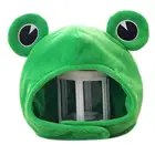 Забавная плюшевая шапка с большими глазами лягушки, игрушечная зеленая шапка, головной убор, костюм для косплея