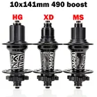 Ступица Koozer 10x141 мм XM490, 4 подшипника, ступица для горного велосипеда, QR10 * 142 мм, до 32 отверстий, ступица для дискового тормоза, велосипедная Ступица с 32 отверстиями XD MS