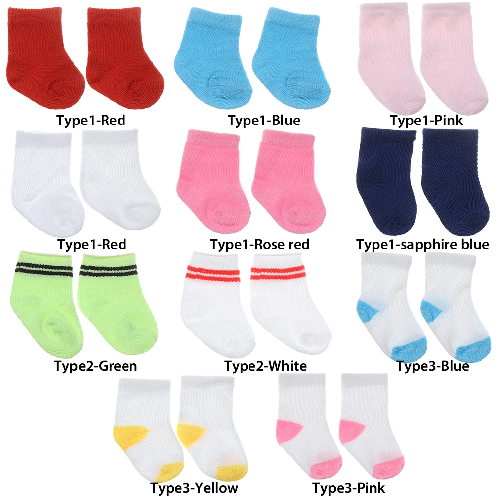 1 Пара Красочных Носков для Кукол Спортивного Стиля Миниатюрного Кроя для Детской Одежды и Аксессуаров 18 Дюймов/43 Сантиметра.