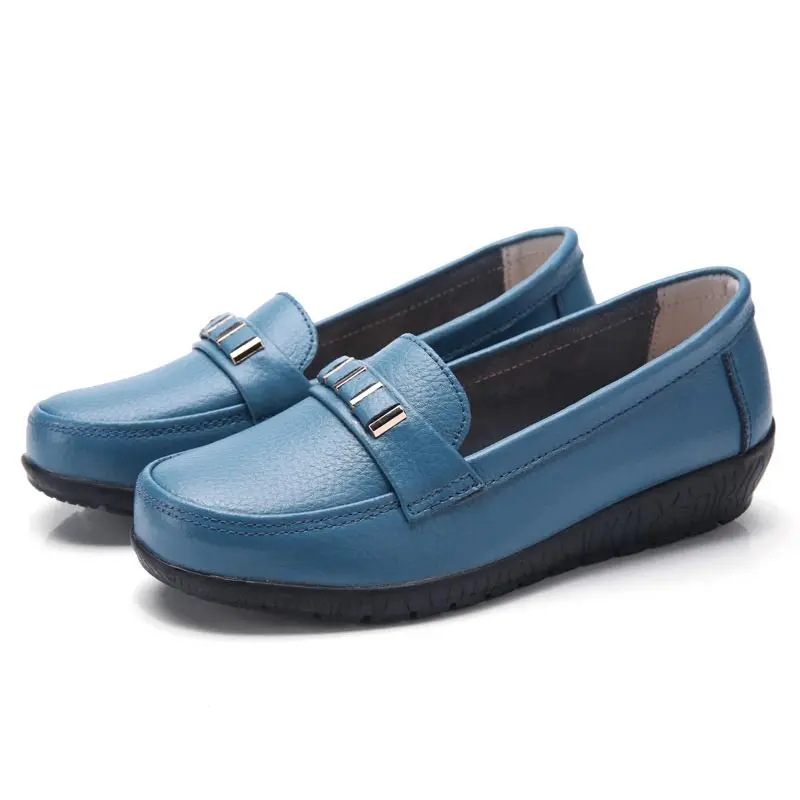 Ladies Shoes 2022 New Fashion Flats Women Shoes Genuine Leather Loafers Non-slip Solid Color Flat Shoes Woman Zapatos De Mujer