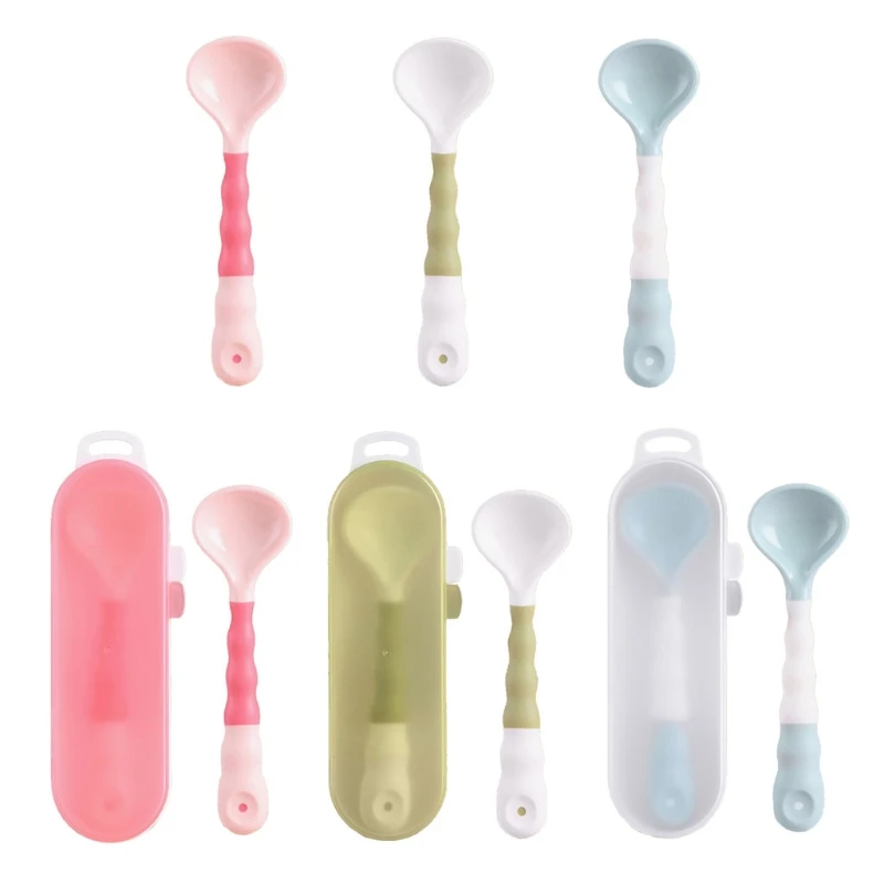 Baby Bendable Silicone Spoon Toddlers Feeding Training Tableware BPA Free Self-Feeding Learning for Infant H3CD | Мать и ребенок