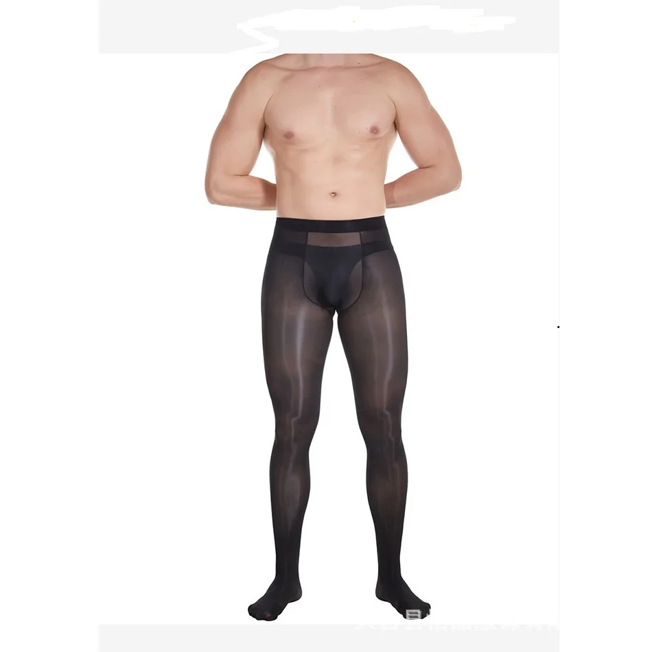 8D 912 Needle Chainless Panty-hose Transparent Light Silk Stockings Men Increase U-shaped Crotch Trousers Anti-chafe Leggings