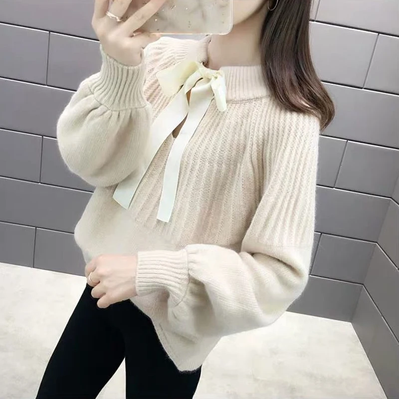 Womens Sweaters 2020 Autumn Women's Solid Color Knitted Sweater Female Knit O-Neck Pullover Ladies Pull Jumper | Женская одежда