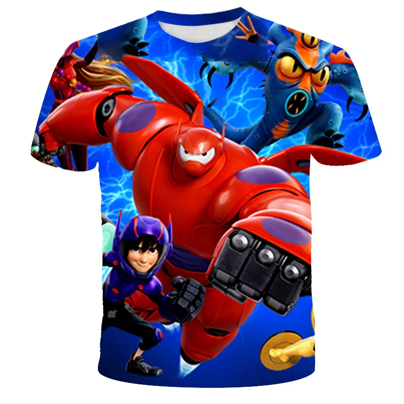 

Children's T-shirt Crew Neck Super Marine Boys and Girls T-shirt Casual Short Sleeve