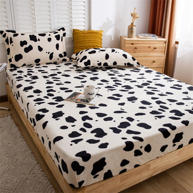 Super Soft Winter Warm Solid Flannel Elastic Band Fitted Sheet Mattress Protector Cover King Size Double Bed | Дом и сад