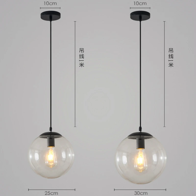 Nordic сферические пузырьки подвесной светильник s Прозрачный Стекло абажур бар