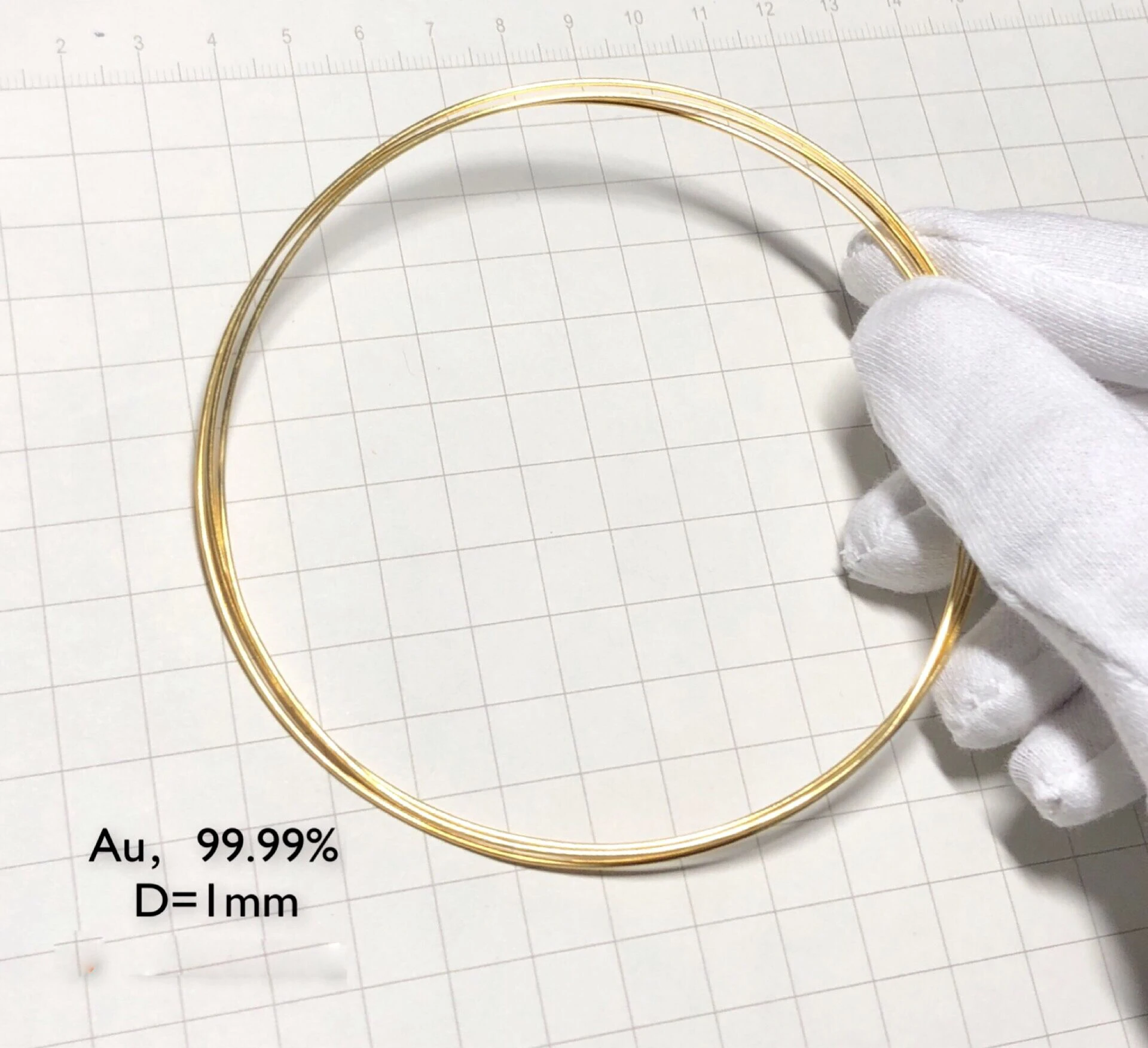 Золотая проволока диаметром 1 мм высокой степени очистки Au 99 99|Счетчики| |