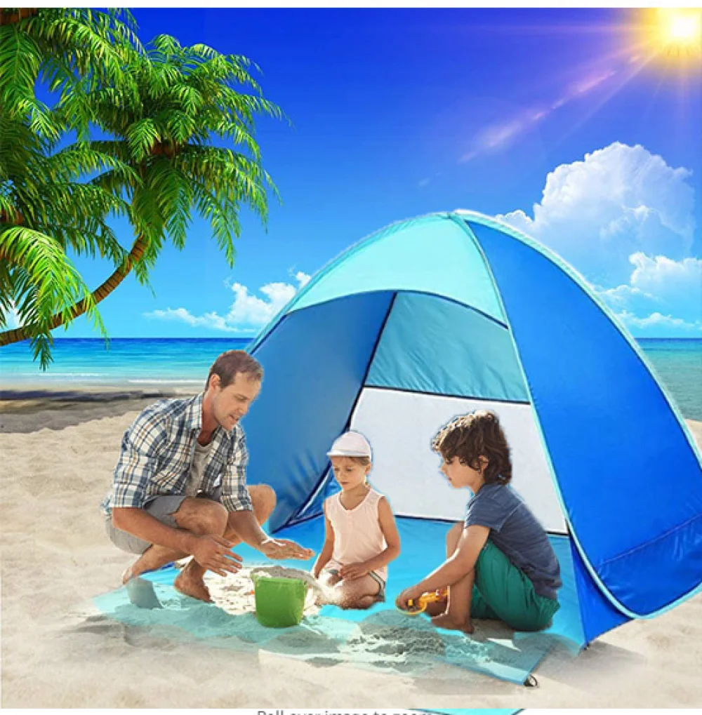 

Automatic Instant Pop Up Tent Potable Beach Tents Lightweight Outdoor UV Protection Camping Fishing Tent Cabana Sun Shelter 2021