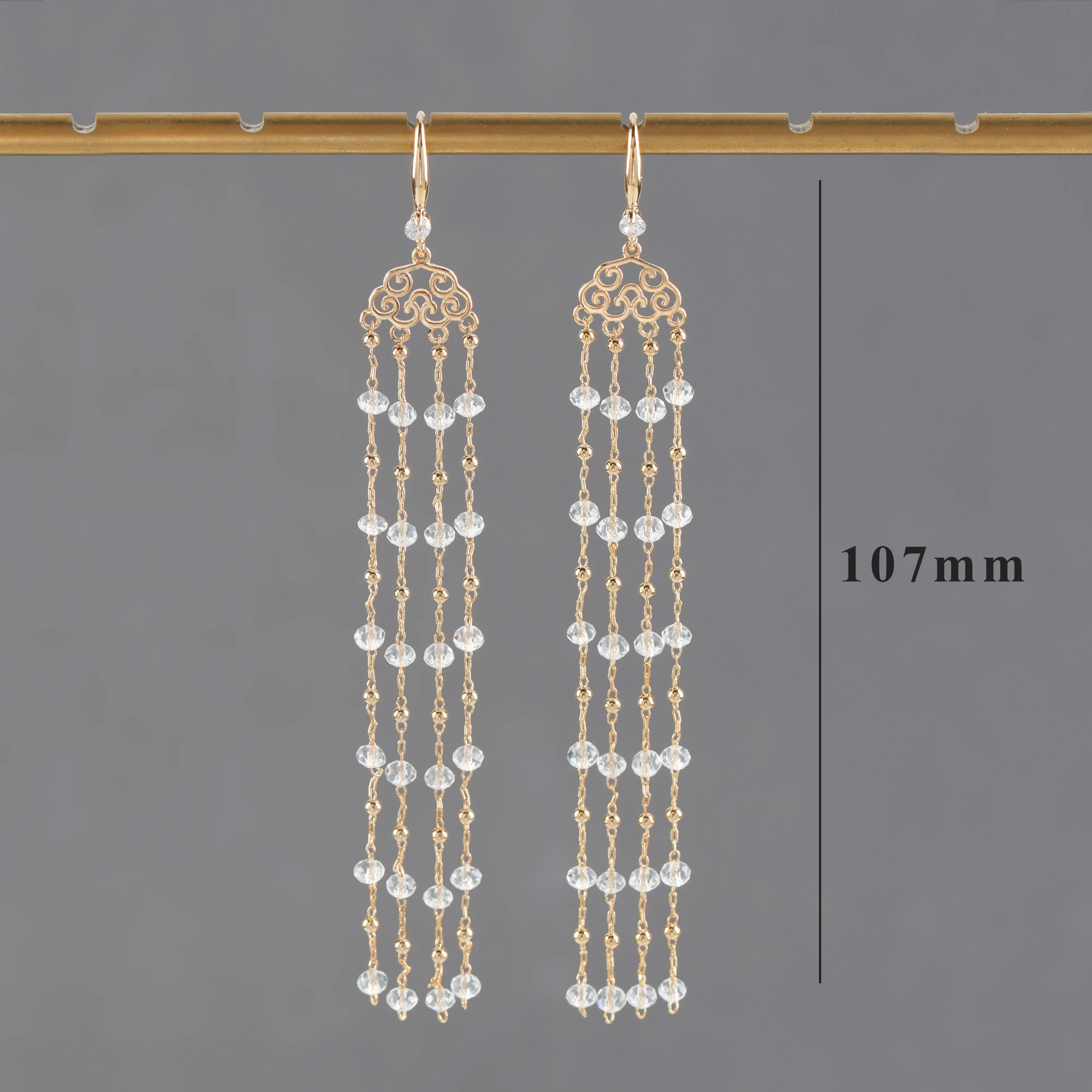 GUFEATHER M1076 модные ювелирные изделия Ушная цепочка покрытое 18-каратным золотом