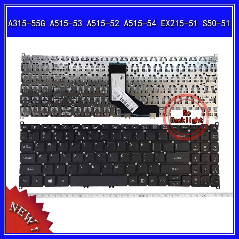 

Клавиатура для ноутбука ACER A315-55G A515-53 A515-52 A515-54 EX215-51 S50-51, клавиатура для ноутбука