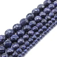 natural faceted blue sand stone round loose stone beads 15 inchstrand pick size 4 6 8 10 12mm for jewelry making pick size