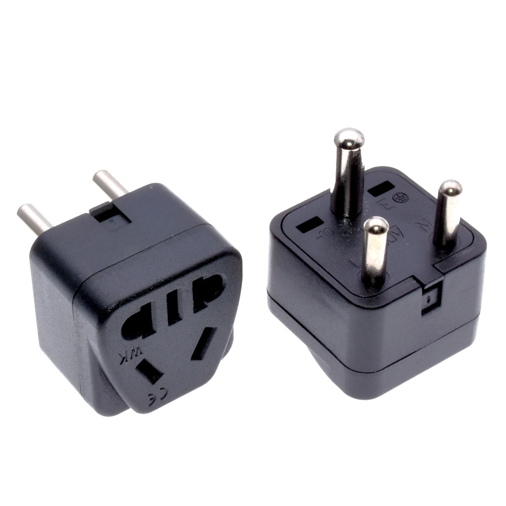 South Africa small round 3 pin Travel adapter plug Convert US/AU/China Outlet Socket To Type D Power Converter 250V 10A | Электроника