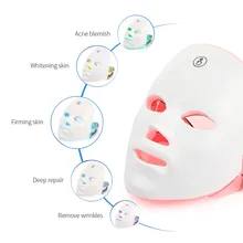 USB Charge 7Colors LED Facial Mask Photon Therapy Skin Rejuvenation Anti Acne Wrinkle Removal Skin Care Mask Skin Brightening