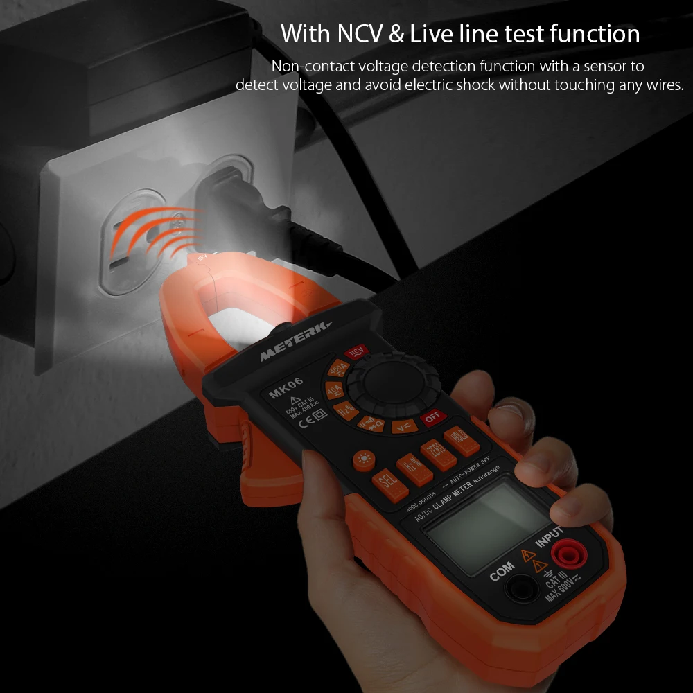 

Digital Clamp Meter 2000 Counts Auto Range Multimeter with NCV Test AC/DC Voltage AC Current Portable Multimeter LCD Diaplay