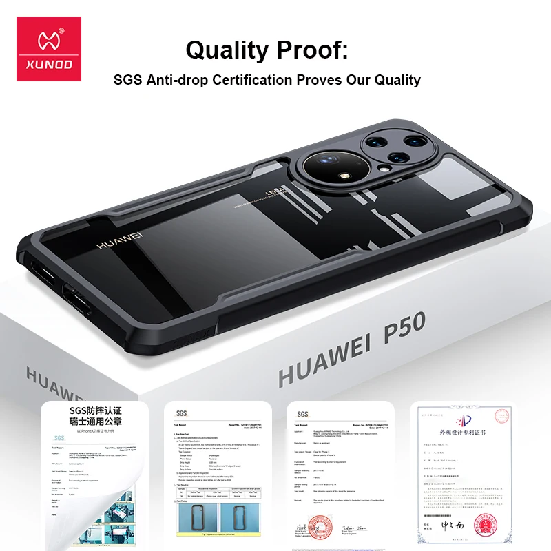 For Huawei P50 Pro Case,For Huawei P30 P40 Pro Plus Case,XUNDD Bumper Airbags Anti-Fall Shell Back Transparent Phone Cover